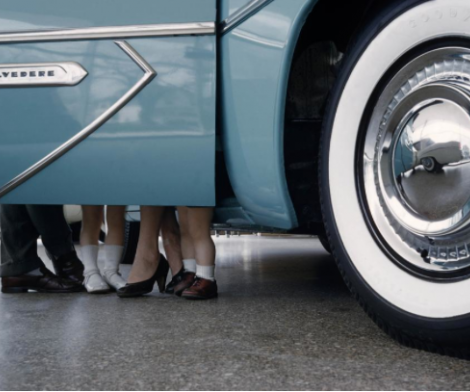 Elliott Erwitt, Family Standing by Car, New York, 1955