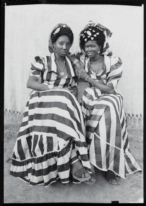 Sedou Keita, Two Women in Striped Dresses Sedou Keita, Two Women in Striped Dresses